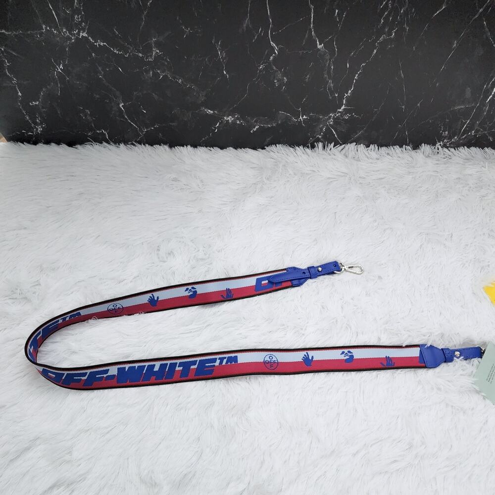 Off-White Classic Logo Shoulder Strap for Bags in Blue and Pink
